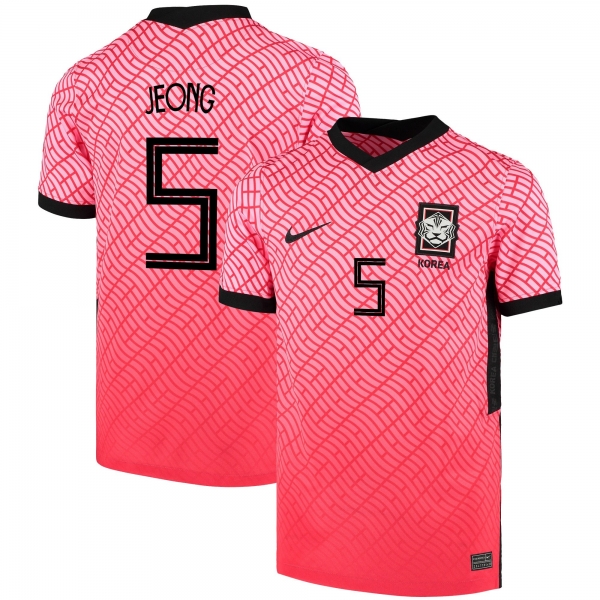 South Korean National Team 2022 Qatar World Cup Jeong Woo-yeong #5 Pink- Red Home Men Jersey