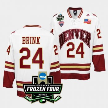 Denver Pioneers Bobby Brink 2022 Frozen Four White Hockey Jersey