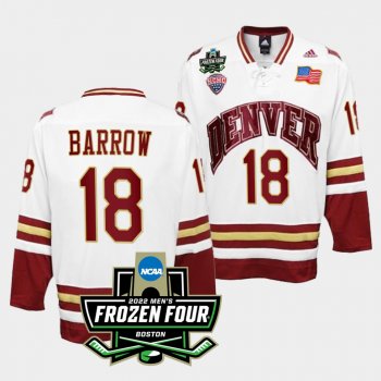 Denver Pioneers Ryan Barrow 2022 Frozen Four White Hockey Jersey