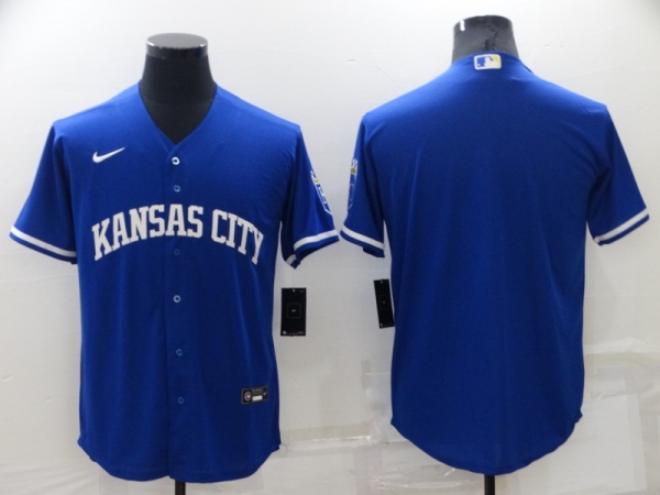 Men's Kansas City Royals Blank Blue 2022 City Connect Cool Base Stitched Jersey