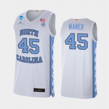 Men's North Carolina Tar Heels #45 Brady Manek White Basketball Jersey