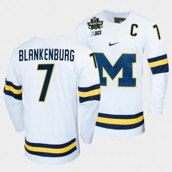 Nick Blankenburg Michigan Wolverines 2022 Frozen Four White NCAA Hockey Jersey 7