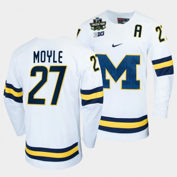 Nolan Moyle Michigan Wolverines 2022 Frozen Four White NCAA Hockey Jersey 27