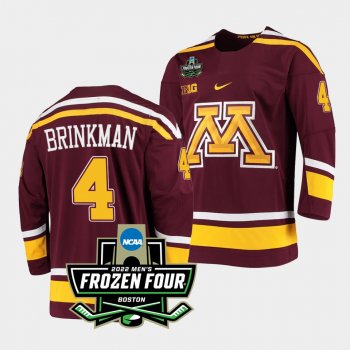 Minnesota Golden Gophers Ben Brinkman 2022 Frozen Four Maroon Road Jersey