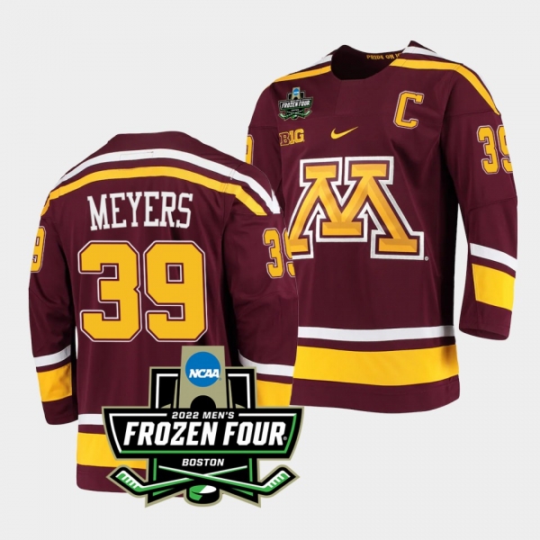 Minnesota Golden Gophers Ben Meyers 2022 Frozen Four Maroon Road Jersey