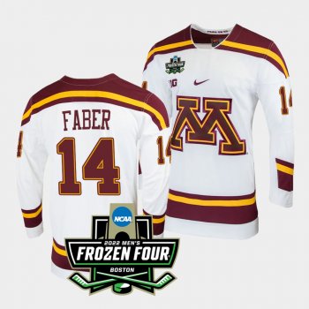 Brock Faber Minnesota Golden Gophers 2022 Frozen Four White Home Jersey 14