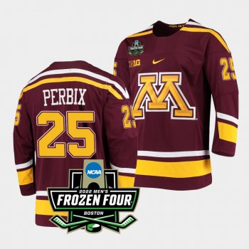 Minnesota Golden Gophers Jack Perbix 2022 Frozen Four Maroon Road Jersey