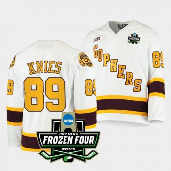 Matthew Knies Minnesota Golden Gophers 2022 Frozen Four White Hockey Jersey 89