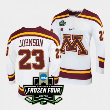 Ryan Johnson Minnesota Golden Gophers 2022 Frozen Four White Home Jersey 23