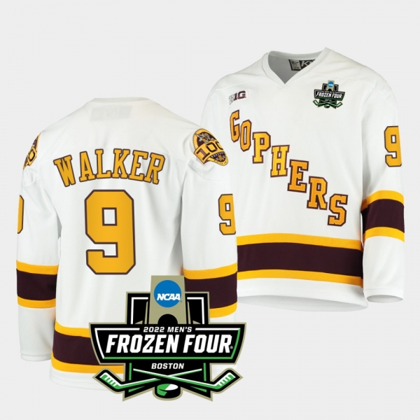 Sammy Walker Minnesota Golden Gophers 2022 Frozen Four White Hockey Jersey 9