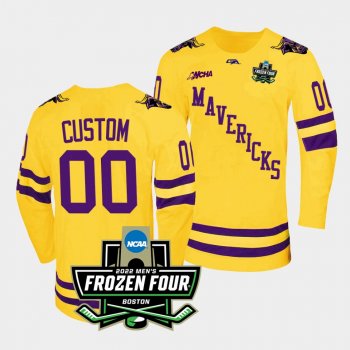 Minnesota State Mavericks Custom 2022 Frozen Four Championship Gold Hockey Jersey