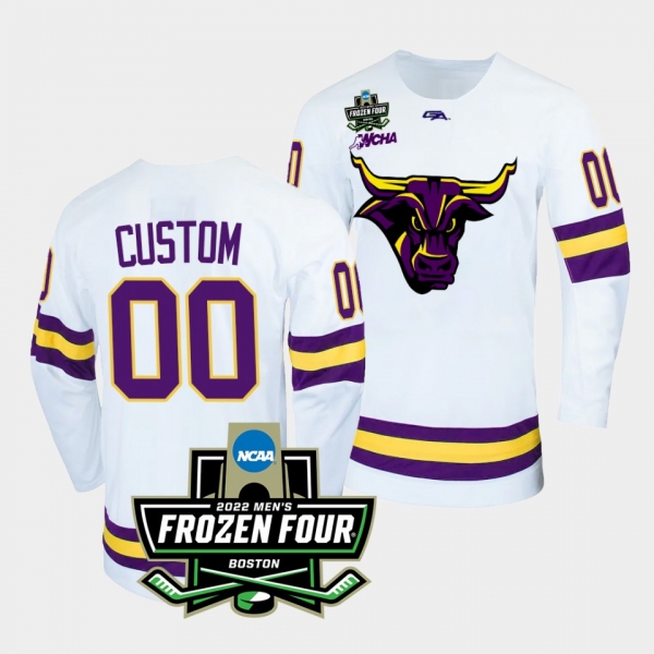 Minnesota State Mavericks Custom 2022 Frozen Four White Alternate Jersey