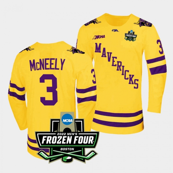 Minnesota State Mavericks Jack McNeely 2022 Frozen Four Championship Gold Hockey Jersey