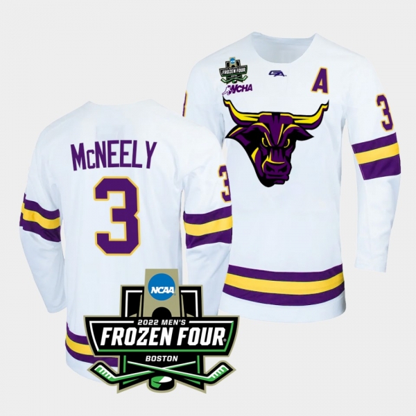 Minnesota State Mavericks Jack McNeely 2022 Frozen Four White Alternate Jersey