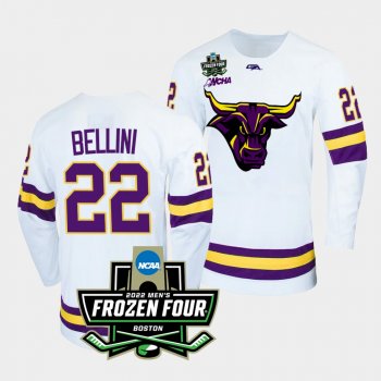 Minnesota State Mavericks Steven Bellini 2022 Frozen Four White Alternate Jersey