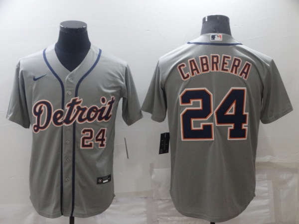 Men's Detroit Tigers #24 Miguel Cabrera Grey Stitched Cool Base Nike Jersey