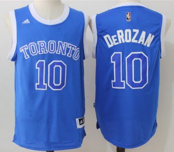 Men's Toronto Raptors #10 DeMar DeRozan Blue Stitched 2017 NBA Adidas Revolution 30 Swingman Jersey