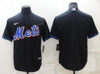 Men's New York Mets Blank Black Stitched MLB Cool Base Nike Jersey