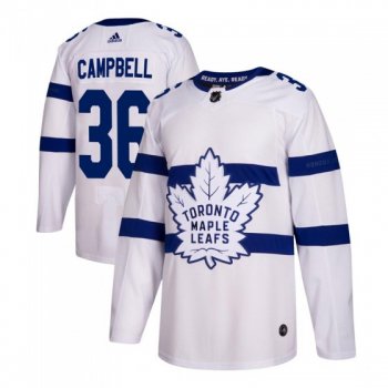 Men's Authentic Toronto Maple Leafs Jack Campbell Adidas 2018 Stadium Series Jersey – White