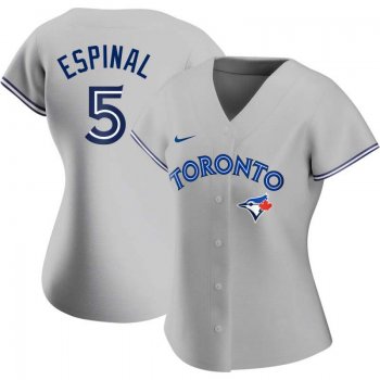 Women's Replica Santiago Espinal Toronto Blue Jays Gray Road Jersey