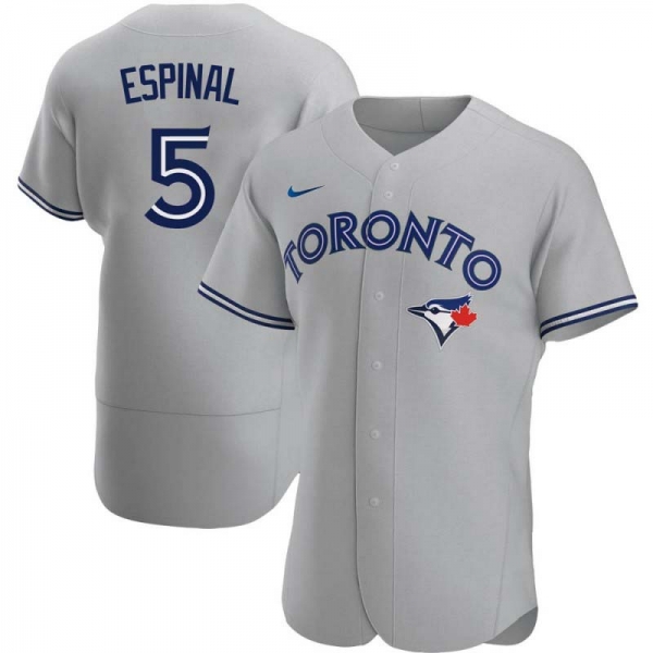 Authentic Santiago Espinal Men's Toronto Blue Jays Gray Road Jersey