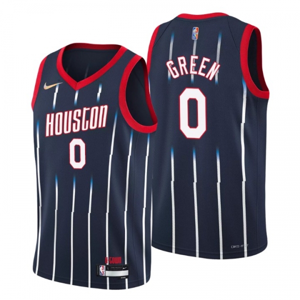 2021-22 Houston Rockets Jalen Green #0 City 75th Anniversary Navy Jersey