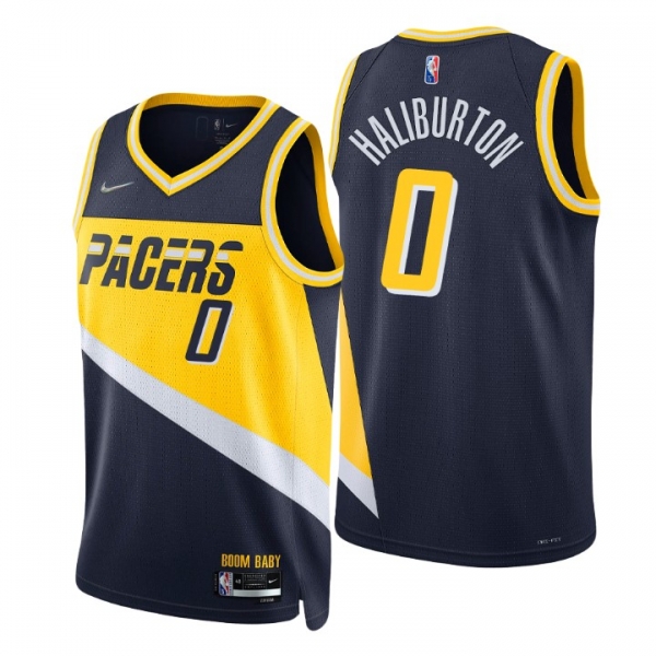 Indiana Pacers Tyrese Haliburton #0 75th Anniversary City Black Swingman Jersey