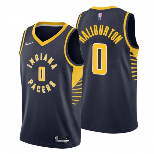 Indiana Pacers Tyrese Haliburton #0 75th Anniversary Icon Navy Swingman Jersey