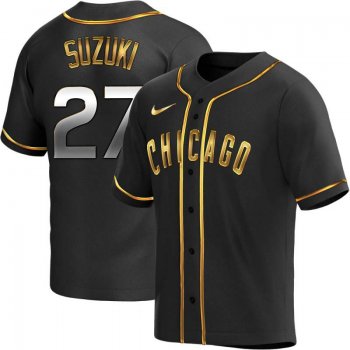 Youth Seiya Suzuki Chicago Cubs Alternate Jersey - Black Golden Replica