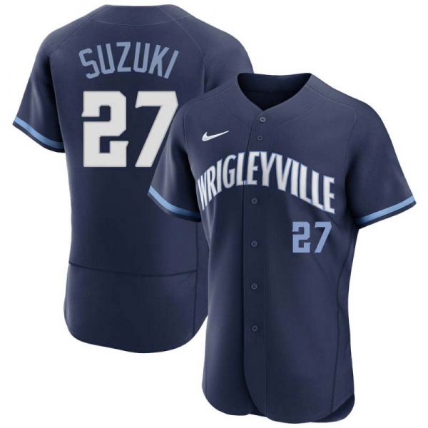 Seiya Suzuki Men's Chicago Cubs 2021 City Connect Jersey - Navy Authentic