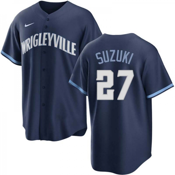 Youth Seiya Suzuki Chicago Cubs 2021 City Connect Jersey - Navy Replica