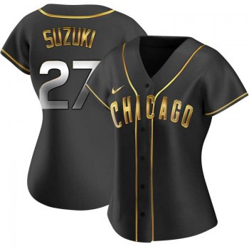 Women's Seiya Suzuki Chicago Cubs Alternate Jersey - Black Golden Replica