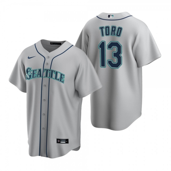 Men's Seattle Mariners Abraham Toro Nike Gray Replica Road Jersey