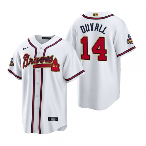 Adam Duvall Atlanta Braves White 2022 Gold Program Replica Jersey