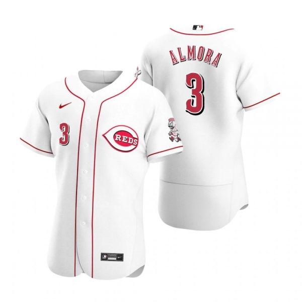 Men's Cincinnati Reds Albert Almora Jr White Authentic Home Jersey