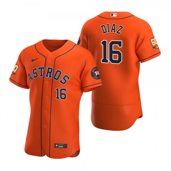 Men's Houston Astros Aledmys Diaz Orange 60th Anniversary Authentic Jersey