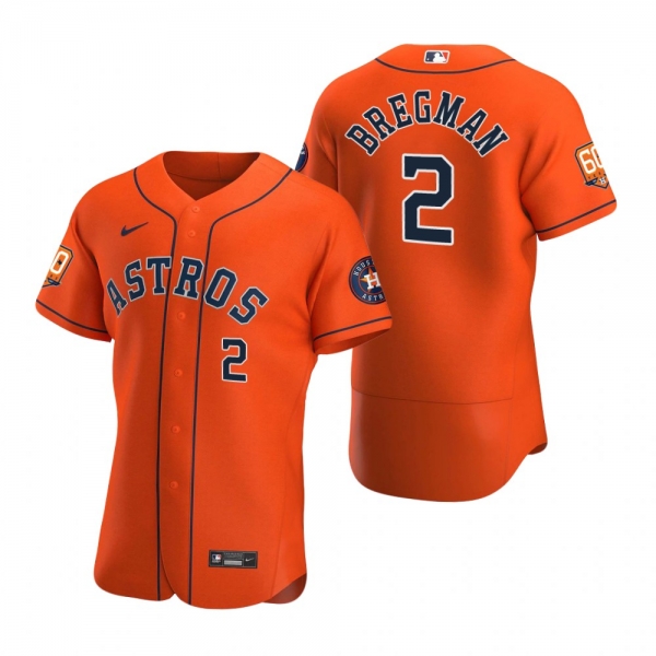 Men's Houston Astros Alex Bregman Orange 60th Anniversary Authentic Jersey