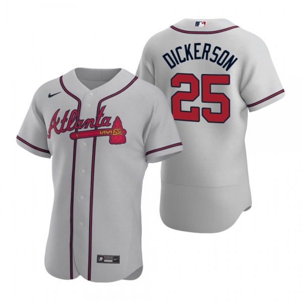 Men's Atlanta Braves Alex Dickerson Gray Authentic Road Jersey