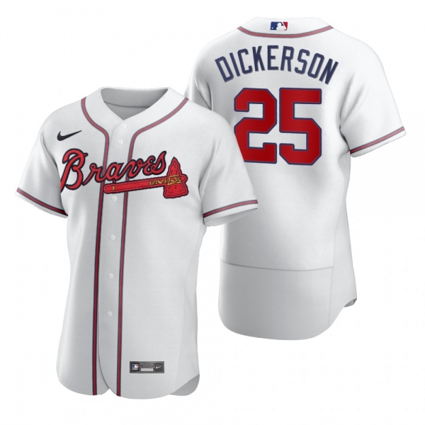 Men's Atlanta Braves Alex Dickerson White Authentic Home Jersey