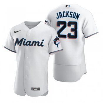 Men's Miami Marlins Alex Jackson Nike White Authentic Home Jersey