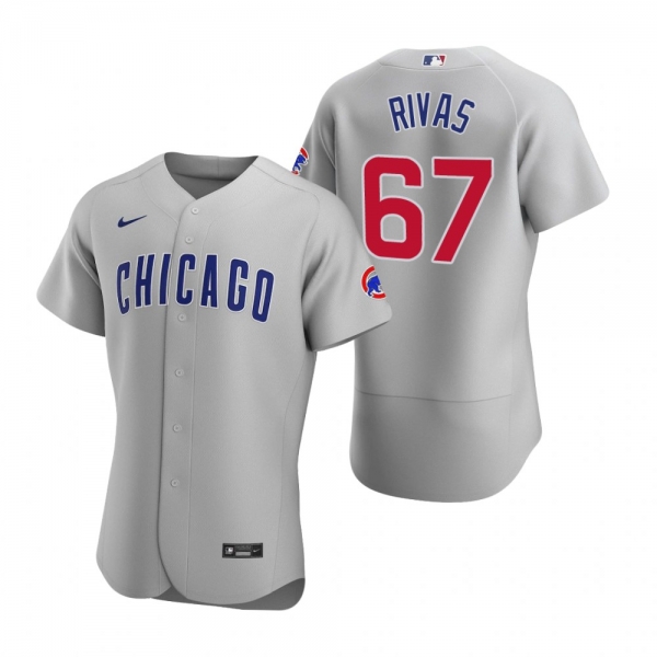 Men's Chicago Cubs Alfonso Rivas Gray Authentic Road Jersey