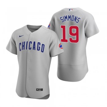 Men's Chicago Cubs Andrelton Simmons Gray Authentic Road Jersey