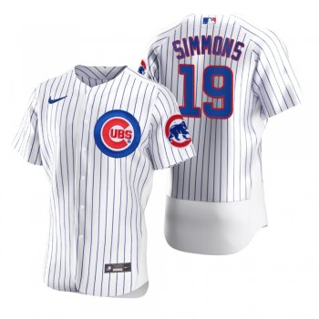 Men's Chicago Cubs Andrelton Simmons White Authentic Home Jersey