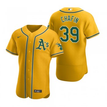 Men's Oakland Athletics Andrew Chafin Nike Gold Authentic Home Jersey