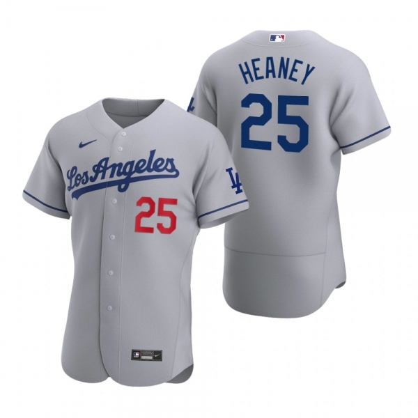 Men's Los Angeles Dodgers Andrew Heaney Gray Authentic Road Jersey