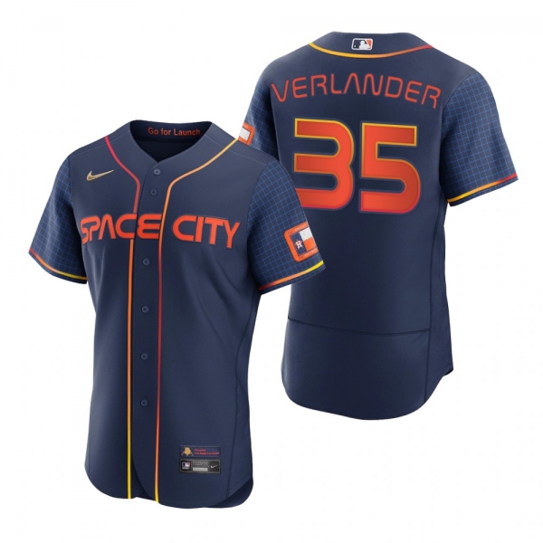 Men's Houston Astros Justin Verlander Navy 2022 City Connect Authentic Jersey