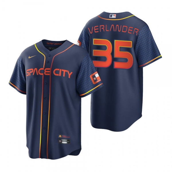 Houston Astros Justin Verlander Navy 2022 City Connect Replica Jersey