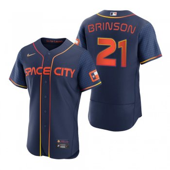 Men's Houston Astros Lewis Brinson Navy 2022 City Connect Authentic Jersey