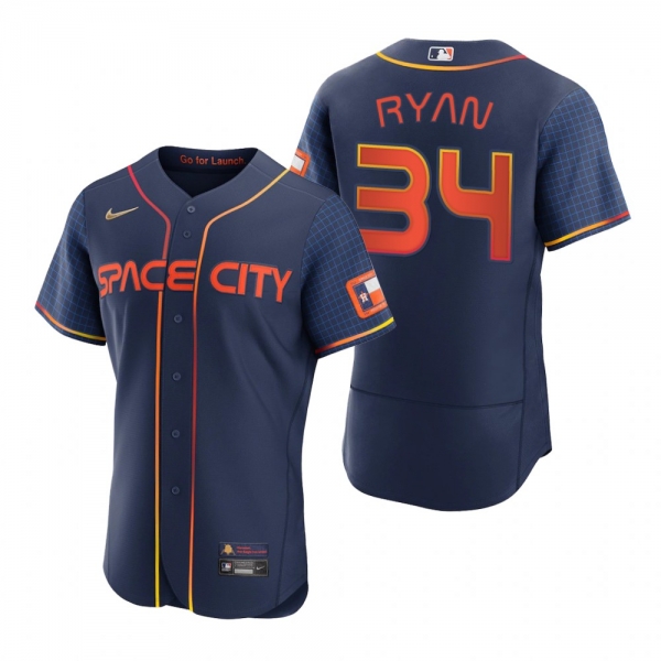 Men's Houston Astros Nolan Ryan Navy 2022 City Connect Authentic Jersey