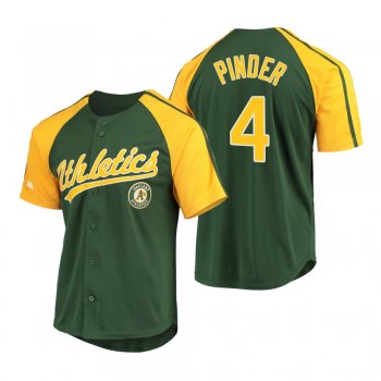 Oakland Athletics Chad Pinder Green Replica Button-Down Raglan Jersey